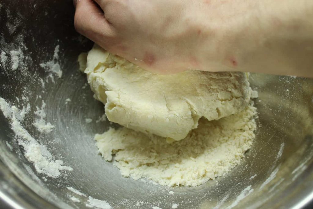 Kneading pie dough