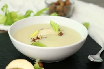 Silky smooth with a hint of pear and hazelnuts, this creamy parsnip soup is ideal for a fall inspired appetizer or meal.