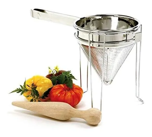 Stainless Steel Chinois with Stand and Pestle Set - kitchen and cooking utensils