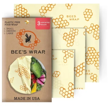 Bee's Wrap Reusable Organic Cotton Beeswax Food Wraps Made in The USA,