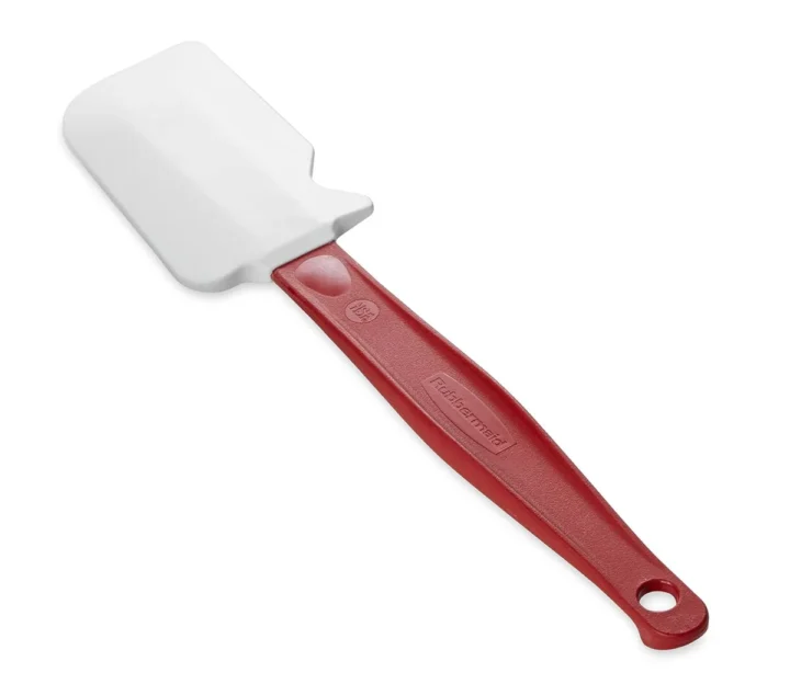 Commercial Products 500°F High Heat Resistant Silicone Heavy Duty Spatula/Food Scraper, 9.5-Inch, Red Handle, for Baking/Cooking/Mixing Dishwasher Safe