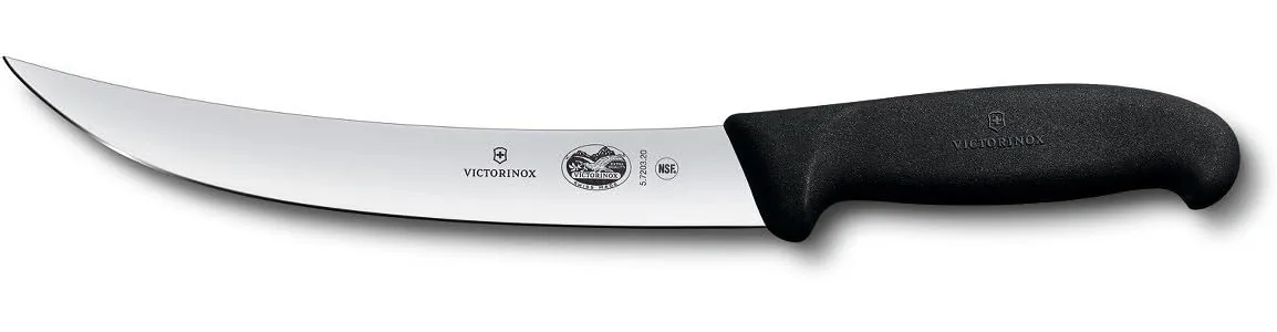 Victorinox Cutlery 8-Inch Curved Breaking butcher Knife with Black Fibrox Handle