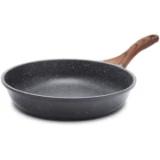 Nonstick Frying Pan Skillet with wooden handle, Swiss Granite Coating Omelette Pan, Healthy Stone